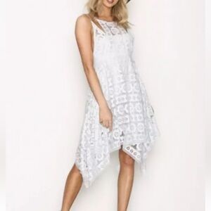 Free People Light Blue Lace Mini Dress. Size 4